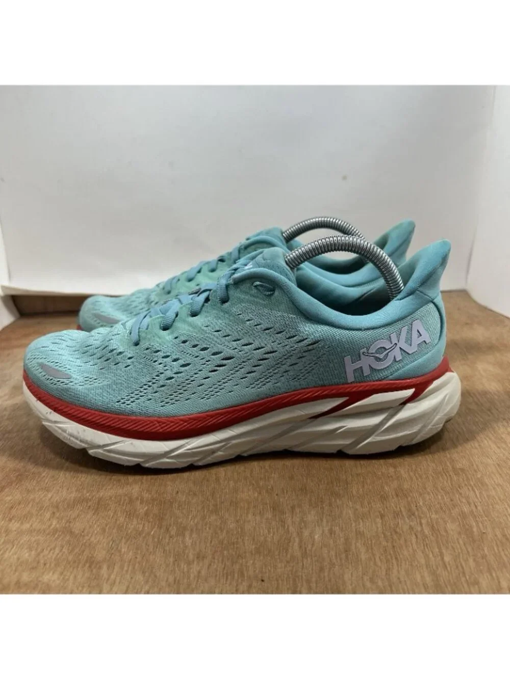 Hoka One One Clifton 8 Women 9.5B Blue Walking Road Running Sneakers Comfort